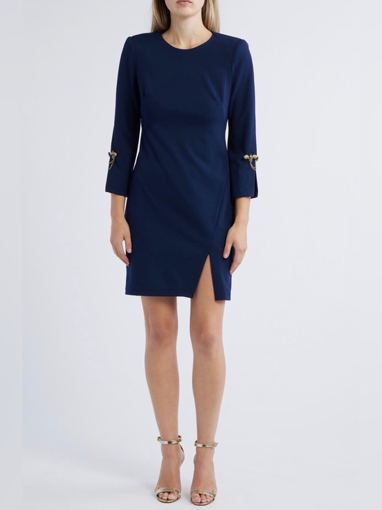 Vince Camuto Dresses & Skirts - Vince Camuto | Women's Brooch Detail Long Sleeve Crepe Mini Dress Slit